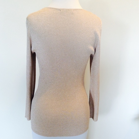 126.  Champaign Sparkled Sequin Top - Picture 2 of 6